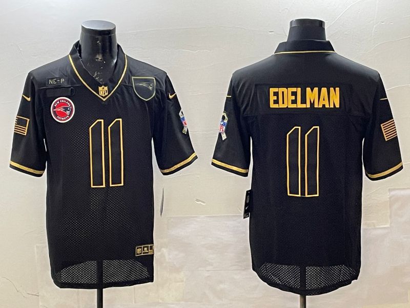 Men New England Patriots #11 Edelman Black Gold 2025 Nike Limited NFL Jersey style 2->new england patriots->NFL Jersey